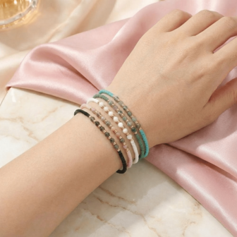 1PC Bohemian Bracelet, Colorful Rice Bead Bracelet, Adjustable Braided Bracelet, Couple Bracelet, Sisters Bracelet, Adjustable Neutral Design, Adjustable Braided Rope Bracelet, Lucky Bracelet, Stackable Bracelet, Couple Bracelet, Birthday Gift, Family Gift, Valentine's Day Gift, Christmas Gift, Anniversary Gift