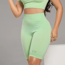 Short Sem Costura Fitness Academia Tulum - Verde - Visão 4