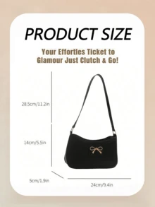 Elegant Bow - Decorated Underarm Shoulder Bag For Women, Chic & Versatile Style With Delicate Design, Cute And Practical Shoulder Bag Featuring Smooth Texture, Suitable For Daily Outings, Work Commutes And Casual Gatherings, Ideal As Valentine's Day, Thanksgiving, Halloween & Christmas Gift For Friends And Loved Ones - Nhiều màu - Xem 7