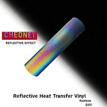 Rainbow Reflective Heat Transfer Vinyl Roll, Suitable For DIY T-Shirts - Stretchable, Waterproof, Machine Washable, Easy To Cut, Iron-On To Fabrics - V - View 9