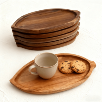 Bandeja de madera de acacia - Bandeja de servir ovalada de madera, adecuada para encimera de cocina, centro de mesa de café, velas y decoración - Material de madera natural - Plato de postre, bandeja de decoración del hogar, bandeja de mesa de café, bandeja de decoración del hogar de madera, estilo rústico de granja - Adecuado para todas las estaciones, opción ideal para exhibición de Año Nuevo y decoración de mesa