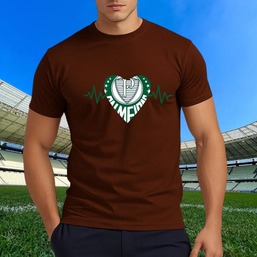 Palmeiras Green Heart T-Shirt - New Release - 鏽棕色 - 查看 1