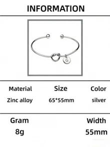 1条简约欧美风金属字母吊坠手链，适合女士日常佩戴。可能存在轻微色差，请以实物为准。材质为锌合金。请按照图片所示的保养说明进行维护，并避免接触水。 - 手鐲 - 查看 51