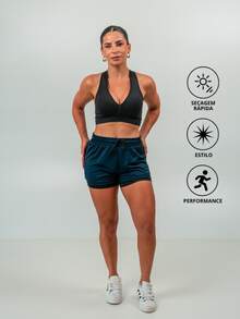 Women's 2 In 1 Double Pocket Fitness Shorts With Hidden Cell Phone Pocket Gym Walking Workout Shorts