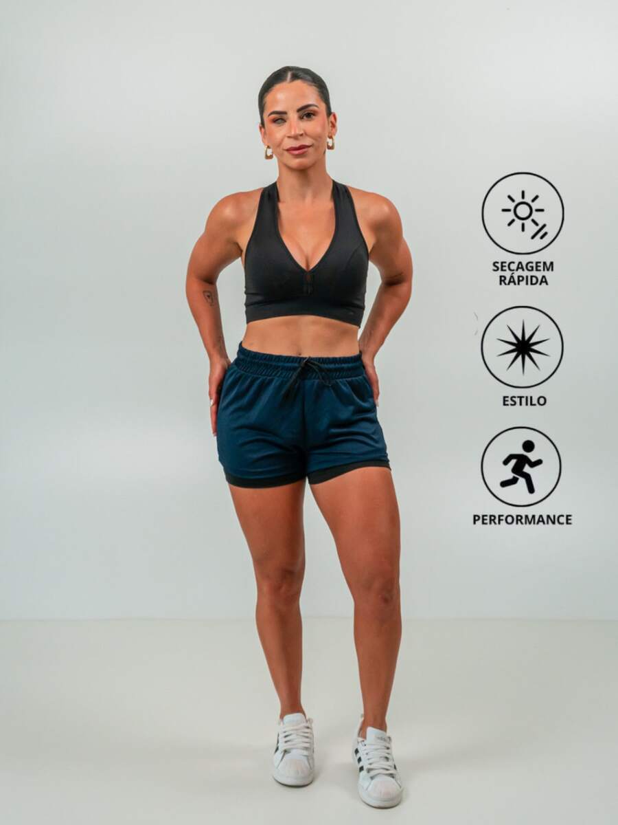 Women's 2 In 1 Double Pocket Fitness Shorts With Hidden Cell Phone Pocket Gym Walking Workout Shorts