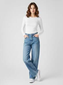 Roly 1 T-shirt à manches longues pour femme (Expédition sous 48 heures) - Différentes tailles - Blanc - Tissu tubulaire sans coutures latérales, semi-ajusté, col rond 4 couches, couvre-coutures renforcés au niveau du cou et des épaules, sans poignets, idéal pour un usage quotidien, t-shirts basiques, t-shirts durables, t-shirts confortables, t-shirts à manches longues - Blanc - Voir 2