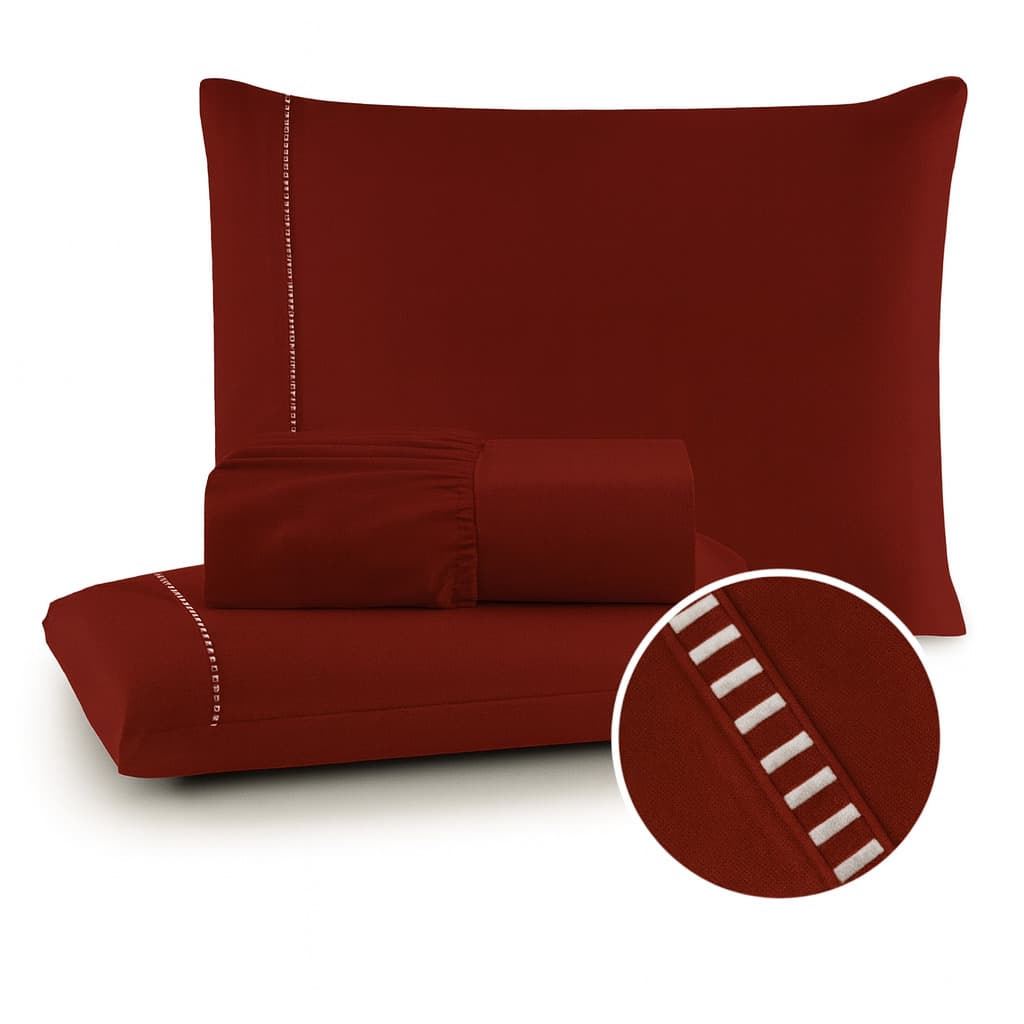 400 Thread Count Elastic Bed Sheet Set, Hotel Standard, All Sizes - Redwood - View 1