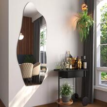 40x115 Organic Decorative Floating Wall Mirror, Frameless With Stand - Không có khung - Xem 1