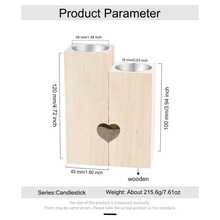 1pc Personalized Candle Holder, Wooden Father-Daughter Style (Candles Not Included), Can Be Customized With 2 Names - Beige - View 4