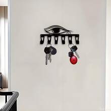 CIFbuy 1 Handmade Iron Egyptian Wall Decoration Key Holder - Retro Eye Of Horus Key Storage Rack With 6 Hooks, Ancient Egyptian Theme/Office Decoration, Historian Housewarming Gift, Egyptian Art Statue. - Multicolor - View 2
