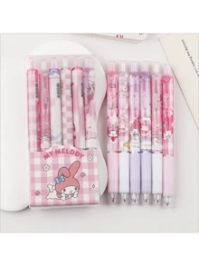 6支装三丽鸥0.55mm圆珠笔芯，Hello Kitty、Kuromi、Melody卡通图案，速干圆珠笔，学习文具，儿童礼物/圆珠笔，学习用品，动漫卡通文具