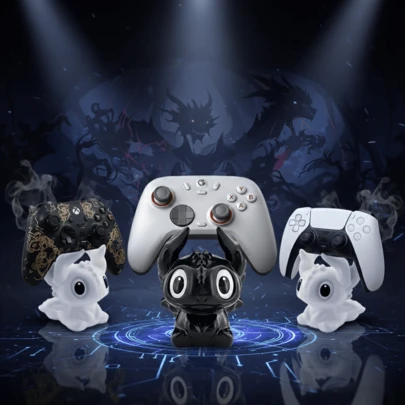 龙骑士主题手柄支架，兼容Switch及其他游戏手柄，高品质PVC材质，创意桌面收纳装饰及游戏配件，是馈赠亲朋好友的理想节日礼物