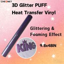 Pegatinas de vinilo con brillo 3D blanco CHEONET - Multicolor, adecuadas para camisetas DIY, bolsas, decoraciones navideñas, suministros para bodas DIY, vinilo de transferencia térmica para todas las máquinas de corte, fácil de cortar - Multicolor - Ver 70