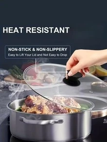 1pc Universal Pot Lid Knob Replacement, Heat Resistant Silicone Handle Cover, Fits Frying Pans And Kitchen Cookware, Frying Pan Lid, Pot Lid Cover, Cookware Accessories, Heat Resistant Design, Easy Grip Handle, Lid Replacement, Home Essential