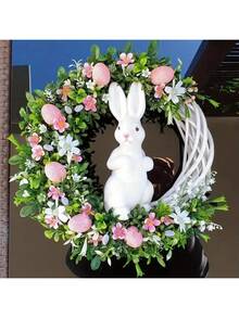 1pc Easter Bunny Wreath Decoration, Home Decor Accessory - Multicolor - View 6
