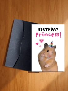 1pc "Birthday Princess" Celebration Greeting Card - Lovely Wishes For Daughter And Loved Ones | High-Quality Floral Crown Design | Suitable For Family, Friends And Special Occasions