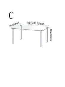 Soporte de exhibición rectangular de acrílico, estantería de almacenamiento de acrílico, soporte de exhibición de postres transparente de 4 patas, se puede usar como soporte de exhibición de figuras, adecuado para decoración, colecciones, modelos, etc. - Multicolor - Ver 7