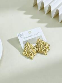 Pendientes de acero inoxidable sólido, joyería de acero inoxidable, pendientes de mujer, pendientes de hipófisis, pendientes redondos con bisagra chapados en oro, bambú, textura, corte de diamante, hexagonal, cuadrado, redondo, forma de mariposa, diseño, pendientes hipoalergénicos sólidos adecuados para oídos sensibles, accesorios de encanto de mujer, joyería de moda de Oriente Medio, joyería y accesorios decorativos de Ramadán, regalos de fiesta y festival (1/3 pares) - Multicolor - Ver 8