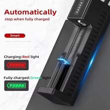 18650 USB Rechargeable Battery, 3000mAh Large-Capacity 3.7V Lithium-Ion Battery, 18650 Flashlight Headlamp Battery Set - 藍色 - 查看 7