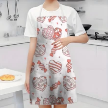 1 Tạp dề in họa tiết trái tim, 100% Polyester, Không tay, Thiết kế dây đeo cổ, Thích hợp để nấu ăn, nướng bánh và giải trí, Tuyệt vời cho gia đình, nhà hàng, tiệc tùng, BBQ ngoài trời, tạp dề nướng bánh | Tạp dề rực rỡ | Tạp dề Polyester | Tạp dề in - Nhiều màu - Xem 6