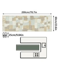 1pc Geometric Color Block Patchwork Rug, Moroccan Carpet, Suitable For Bathroom, Kitchen, Entryway, Hallway, Bedside, Living Room, Bedroom, All Season Machine Washable Decorative Floor Mat - Multicolor - View 14