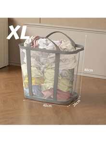 1pc Multi-Functional Foldable Mesh Laundry Basket With Handle - Portable Storage Bag, Space-Saving, Suitable For Clothes, Home, Laundry Room, Bathroom, Room, Dorm, Travel - Rectangular, Laundry Room Accessory | Pop-Up Dirty Clothes Basket | Durable Fabric Basket, Rectangular Laundry Basket | Large Capacity, 4 Color Options