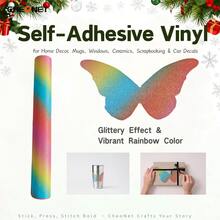 CHEONET-Sparkle Permanent Vinyl -Waterproof Self-Adhesive Decorative Sticker With Groovy Patterns For DIY Crafts & Outdoor Use