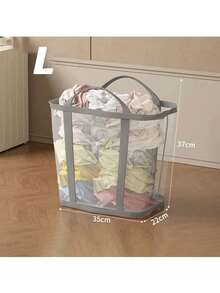 1pc Multi-Functional Foldable Mesh Laundry Basket With Handle - Portable Storage Bag, Space-Saving, Suitable For Clothes, Home, Laundry Room, Bathroom, Room, Dorm, Travel - Rectangular, Laundry Room Accessory | Pop-Up Dirty Clothes Basket | Durable Fabric Basket, Rectangular Laundry Basket | Large Capacity, 4 Color Options