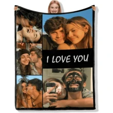 1pc Custom Photo Text Flannel Throw Blanket Personalized Blanket Room Deocr Customization Christmas Decrotions Quick Ship Items Personalized Photo Collage And Text Soft Cozy Warm Customized Blanket Lightweight Portable Custom Blanket Machine Washable For Living Room Bedroom Office Travel Camping Use Perfect Gift For Pet Owners Dog Cat Lovers Husband Boyfriend Dad Grandpa Uncle Groom Girlfriend Wife Sister Daughter Grandma Aunt Bride Bestie Friend Anniversary Celebrant Valentine's Day Christmas Mother's Day Father's Day Graduation Party Easter Teacher Appreciation Week National Coaches Day Boss's Day Retirement Gift National Employee Gratitude Day - 多色1 - 查看 14