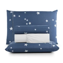 4-Piece Sheet Set, 100% Cotton Percale, Single, Double, Queen, King Sizes - 星油 - 查看 1