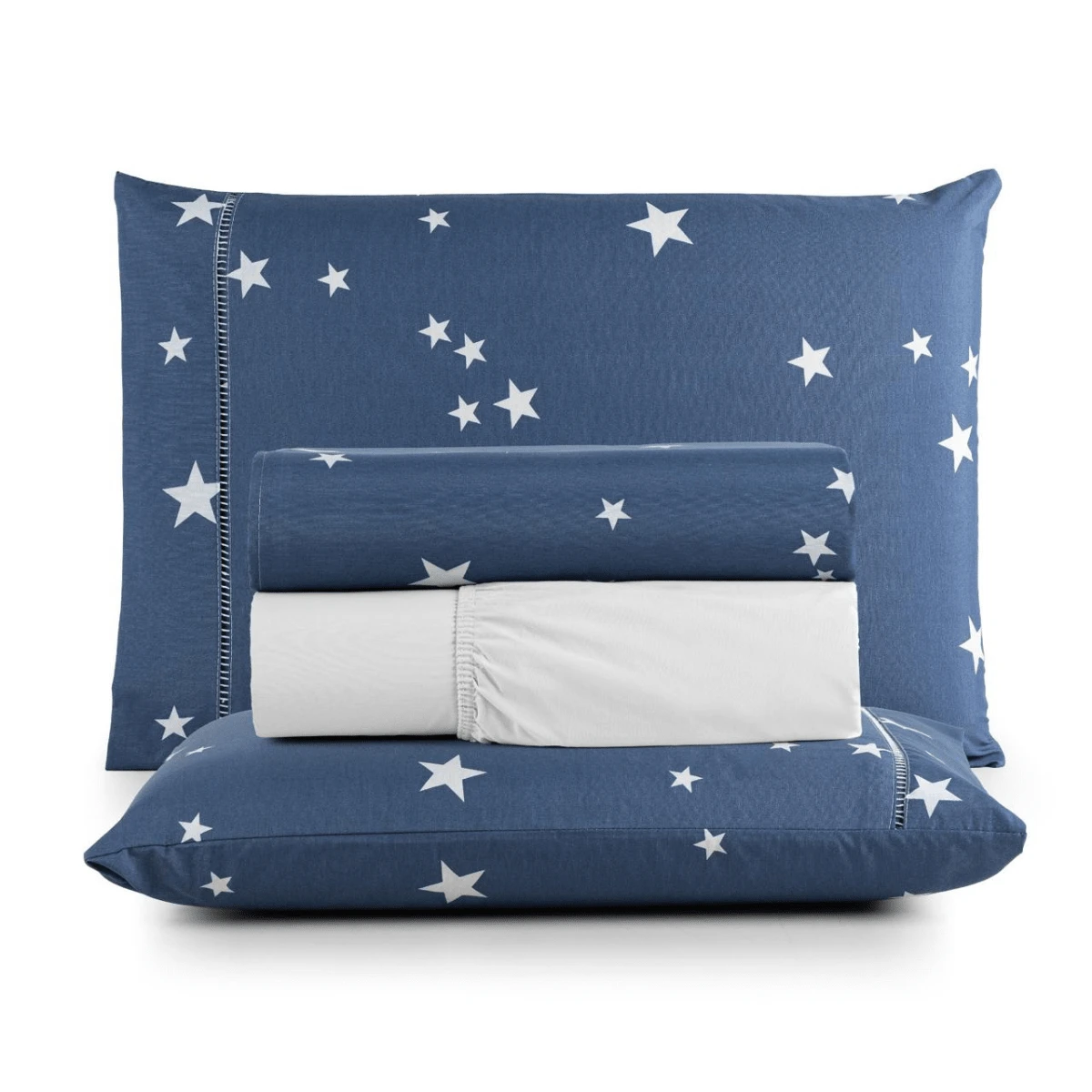 4-Piece Sheet Set, 100% Cotton Percale, Single, Double, Queen, King Sizes - 星油 - 查看 1