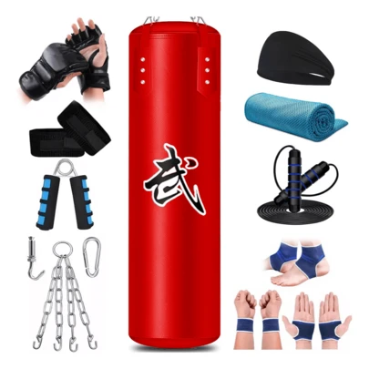 Saco de boxeo profesional Saco de boxeo con guantes de boxeo Colores Negro y Rojo