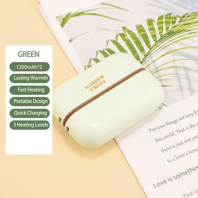 AOYI 2pcs 1200mAh USB Rechargeable Magnetic Detachable Hand Warmer, 3 Heat Settings, Pocket Size, Ideal Warming Gift For Women, Men, Kids, Suitable For Christmas, Thanksgiving, Halloween, Daily Use, Travel, Outdoor, Work