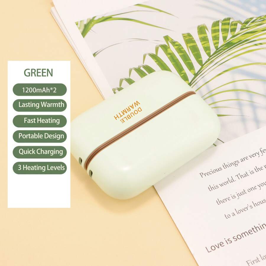 AOYI 2pcs 1200mAh USB Rechargeable Magnetic Detachable Hand Warmer, 3 Heat Settings, Pocket Size, Ideal Warming Gift For Women, Men, Kids, Suitable For Christmas, Thanksgiving, Halloween, Daily Use, Travel, Outdoor, Work