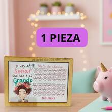 HUCHA DE MDF 3 MM CON CONTADOR, CAJA DE AHORRO, CON FRASE MOTIVACIONAL SI VAS A SOÑAR QUE SEA A LO GRANDE HUCHA CON CONTADOR DE MONEDAS, LA MEJOR OPCIÓN DE REGALO PARA ESTABLECER UN FONDO DE EMERGENCIA, META DE VIAJES, METAS PERSONALES , CUMPLEAÑOS , ARTICULO DESARMADO ARMADO FÁCIL - Multicolor - Ver 6