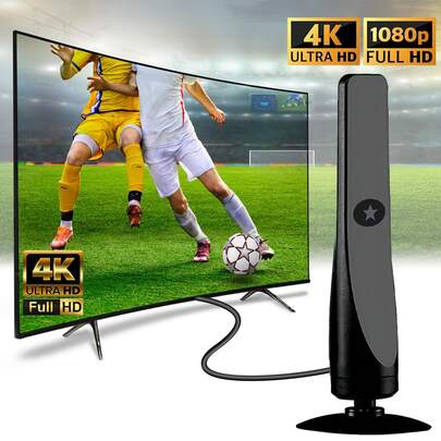 Recepción de canales locales con un alcance de talla grande de 240 millas, nueva antena HDTV 2025, antena de TV digital 4K 1080P, recepción de larga distancia de 360°, para TV del hogar, TV de coche, caravana, barco, recepción de señal de TV, compatible con televisores digitales antiguos, incluye cable coaxial de 10 pies