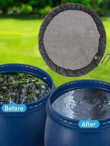 Regenfass-Netzabdeckung, Regenfass-Filternetze, verstellbare Kordel-Regenfass-Netze, Outdoor-Garten-Regenfass-Zubehör-Filternetze, um Moskitos, Blätter und andere Verschmutzungen am Eintritt in das Fass zu hindern - Outdoor-Garten, Pavillon, Terrasse, Veranda-Zubehör (Fass nicht enthalten) - Verschiedenfarbig - Übersicht 1