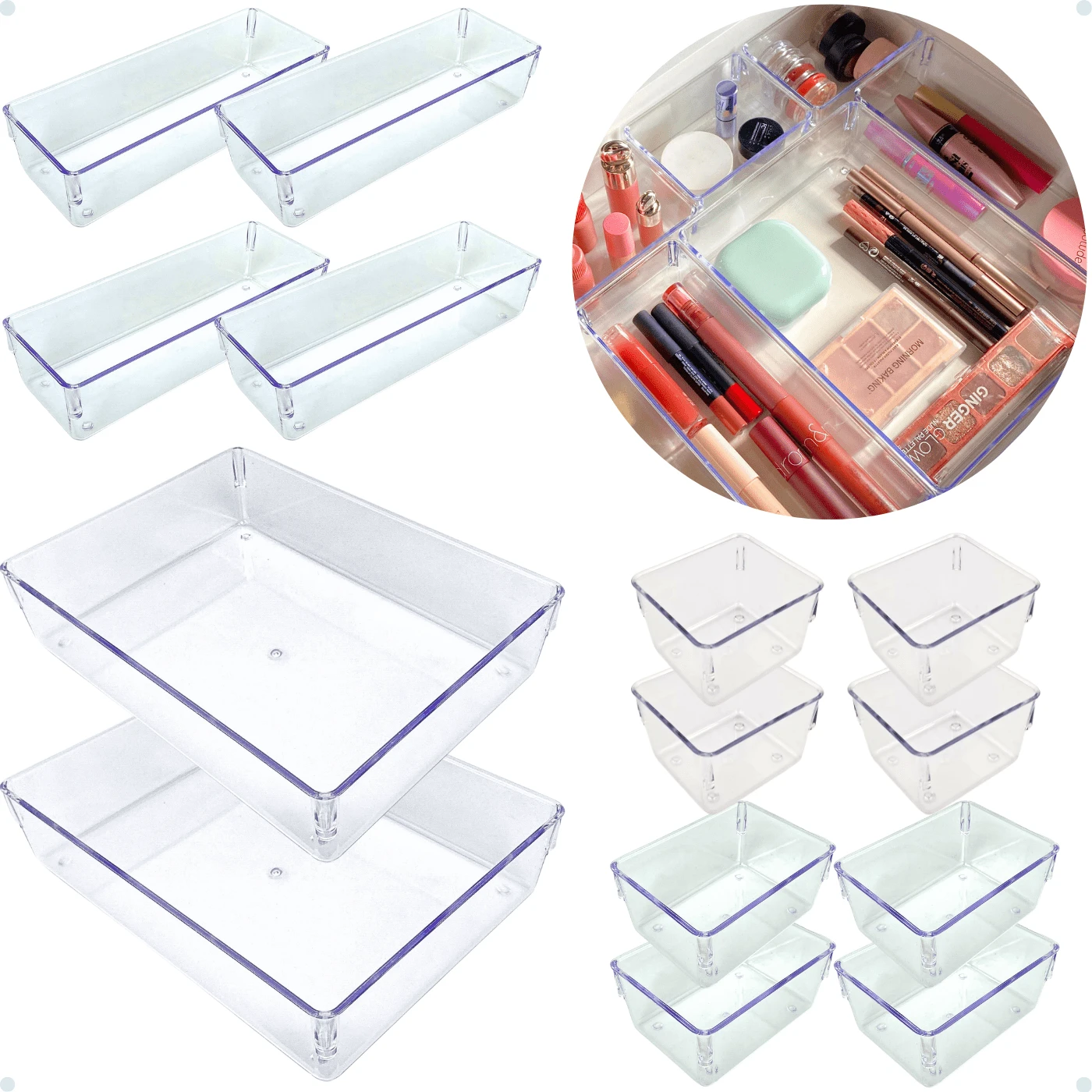 Kit Of 14 Modular Acrylic Drawer Organizers - 無色 - 查看 1