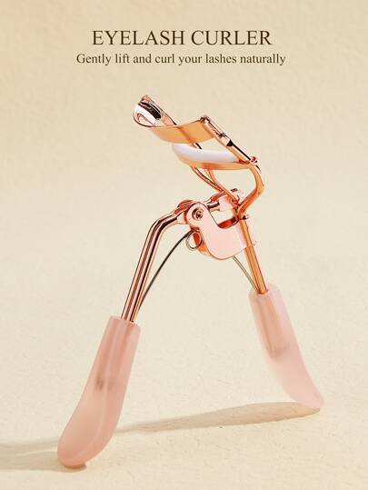 Rizador de pestañas de oro rosa, mango de gelatina transparente rosa, rizador de pestañas manual de alta calidad y portátil, crea pestañas rizadas en cualquier momento, herramienta de belleza y maquillaje, adecuado para uso doméstico y comercial, también adecuado para distribución, amigable para viajar, herramienta de maquillaje asequible, artículo barato, accesorio de maquillaje, precio asequible, regalo para mujeres, regalo para ella, regalo del Día de San Valentín, sorteos, viajes, cosas baratas, artículo esencial para viajar
