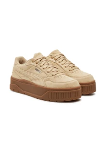 Puma 女士休闲运动鞋，日常穿着，轻便缓震，透气，厚底，撞色设计，带Logo，舒适，适合健身房、下班后休闲穿着，黑色，397462-01 - 杏仁 - 查看 2