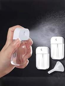 1.58盎司迷你喷雾瓶，配有细雾喷头和小漏斗 - 透明无PVC塑料材质，无香型，便携式旅行及化妆喷雾器，适用于面部、植物、家居 - 时尚设计 - 無色 - 查看 2