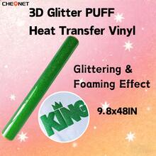 Pegatinas de vinilo con brillo 3D blanco CHEONET - Multicolor, adecuadas para camisetas DIY, bolsas, decoraciones navideñas, suministros para bodas DIY, vinilo de transferencia térmica para todas las máquinas de corte, fácil de cortar - Multicolor - Ver 67