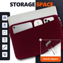 Laptop Sleeve Laptop Case With Front Pocket, Laptop Protective Sleeve Fits 11", 13-14", 15-16" Laptops, Laptop Bag For MacBook M4/M3/M2/M1 PC Laptop Laptop Chromebook - Red - View 2