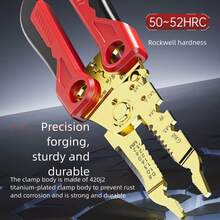 Professional Wire Stripping Pliers, Multi-Functional Industrial Electrician Pliers, Steel Material, Cable Stripper, Wire Cutter, Crimping Pliers, Clamp, Twist Tie Tool, Nail Puller For Electricians, Multi-Function Wire Stripper - Industrial Grade Multi-Functional Electrical Cable Stripper Knife, Wire Pliers, Wire Stripper - Steel - Suitable For Electricians And Technicians - Ideal For Wiring And Repair