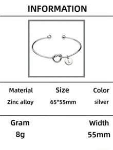 1条简约欧美风金属字母吊坠手链，适合女士日常佩戴。可能存在轻微色差，请以实物为准。材质为锌合金。请按照图片所示的保养说明进行维护，并避免接触水。 - 手鐲 - 查看 62