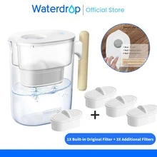 Waterdrop Water Filter Jug, 3.5L, Reduces Fluoride, Chlorine And More, NSF Certified, 1X Built-In Original Filter + 3X Additional Filters (Replacement Filter: WD-PF-01A Plus) - clear - View 2