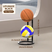 1/2/3/4/5 Tier Basketball/Football/Volleyball/Soccer Ball Storage Rack, Heavy Duty Metal Frame, Durable Iron Storage Shelf, Multi-Layer Design Saves Space, Easy Assembly, Stable Structure, Outdoor Sports Equipment, Portable Basketball Net Stand, Suitable For Home, School, Living Room, Gym, Sports Field, Perfect Gift For Basketball Fans