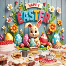 1pc Frohe Ostern Decorative Banner, Wooden Rabbit And Easter Egg Backdrop, Party Photography Banner Sign, Holiday Supplies, Party Wall Decoration, Home Indoor And Outdoor Decoration, Garden And Patio Banner - Multicolor - View 8