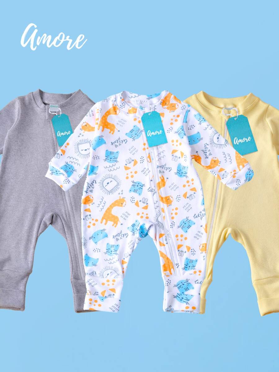 Amore Jungle Friends 3-Piece  Set - 100% Cotton Suede