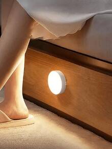 1pc Smart Motion Sensor Light, USB Rechargeable Night Light, Cool White, Stair Light, Creative Gift, LED Bedside Lamp, Bedroom Home Lighting, Student Dorm Bookshelf Light, Wardrobe Light, Bedside Lighting, Staircase Lighting, Modern Lighting, Minimalist Lamp, Light, Portable Lighting, Smart Night Light, Motion Activated Light, Small Space Illumination, Home Decor Enthusiast - White - View 4